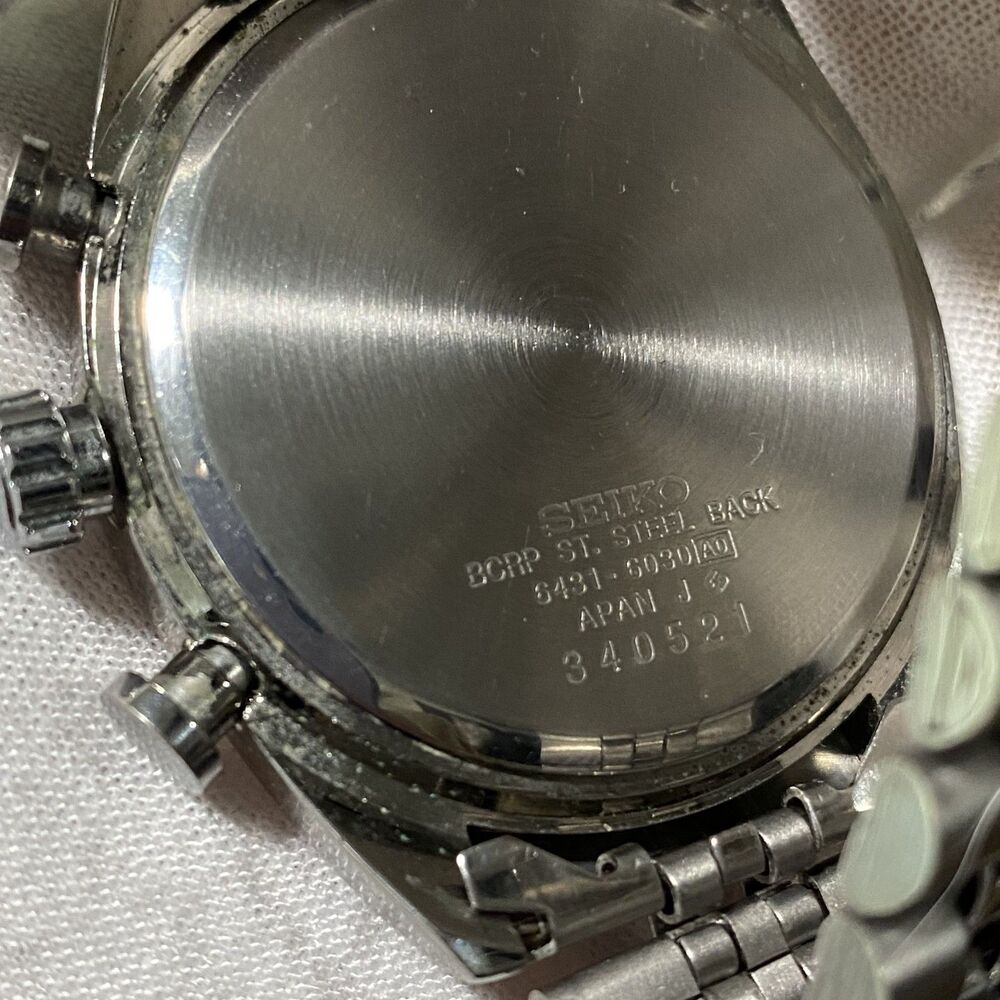 Seiko Chronograph Quartz Panda Silver White Men's Wrist Watch Jewlery - Picture 2 of 7